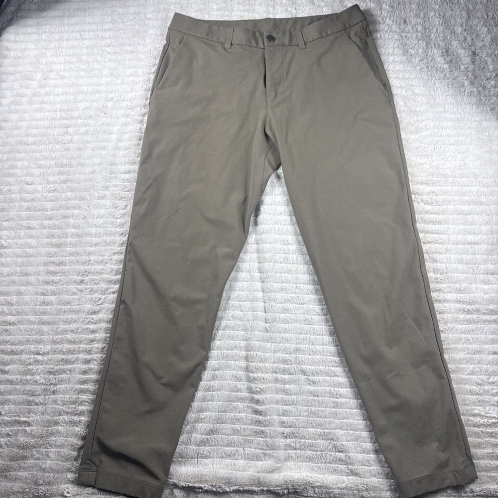 Lululemon 33x29" Men ABC Classic Fit Warpstreme Pants 5-Pocket Chino Brown Tan